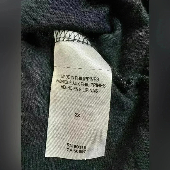 LUCKY BRAND BLOUSE WOMEN'S SIZE 1X SOFT VISCOSE  3/4 SLEEVE Paisley Black Tan - Picture 10 of 13